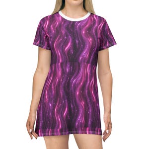 purple sequin t shirt dress Purple Sequin T-Shirt Dress