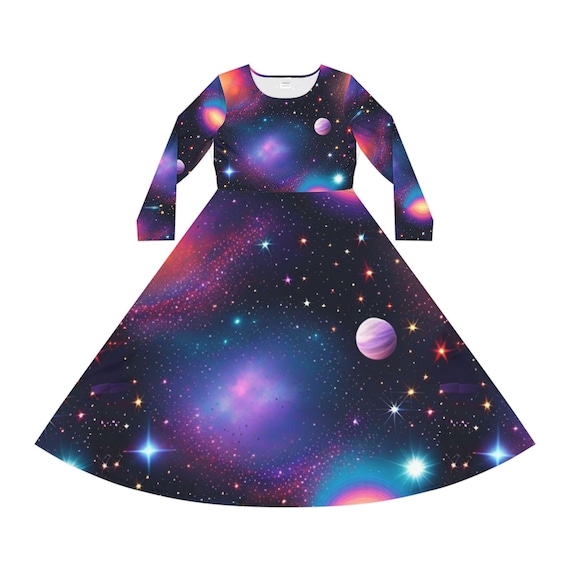 knee length dresses for ladies Chiffon Galaxy Dress – Sisters Petite main image 0
