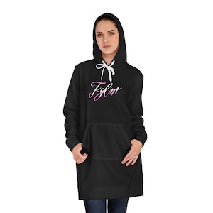 Felpa con cappuccio e logo Fglnt / pullover nero, scritta sfumata femminile