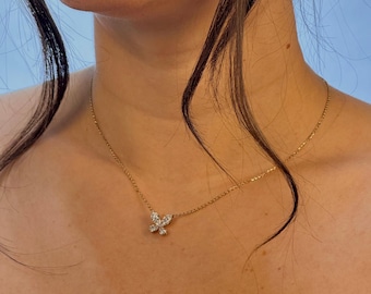 Twilight Marquise-Pear Butterfly Pendant