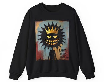 Basquiat Inspired Crown Sweatshirt - Light Void Design Unisex Crewneck