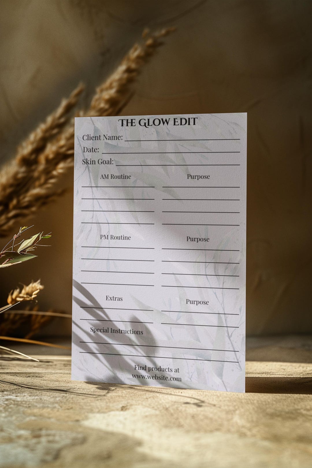 Esthetician Skincare Recommendation Card Template, Canva Editable (4x6 ...