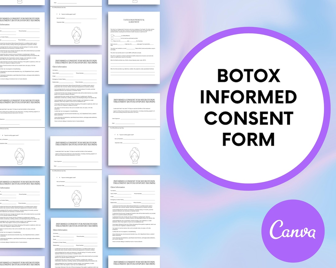Botox Informed Consent Form, Medspa Injectables, Editable Canva ...
