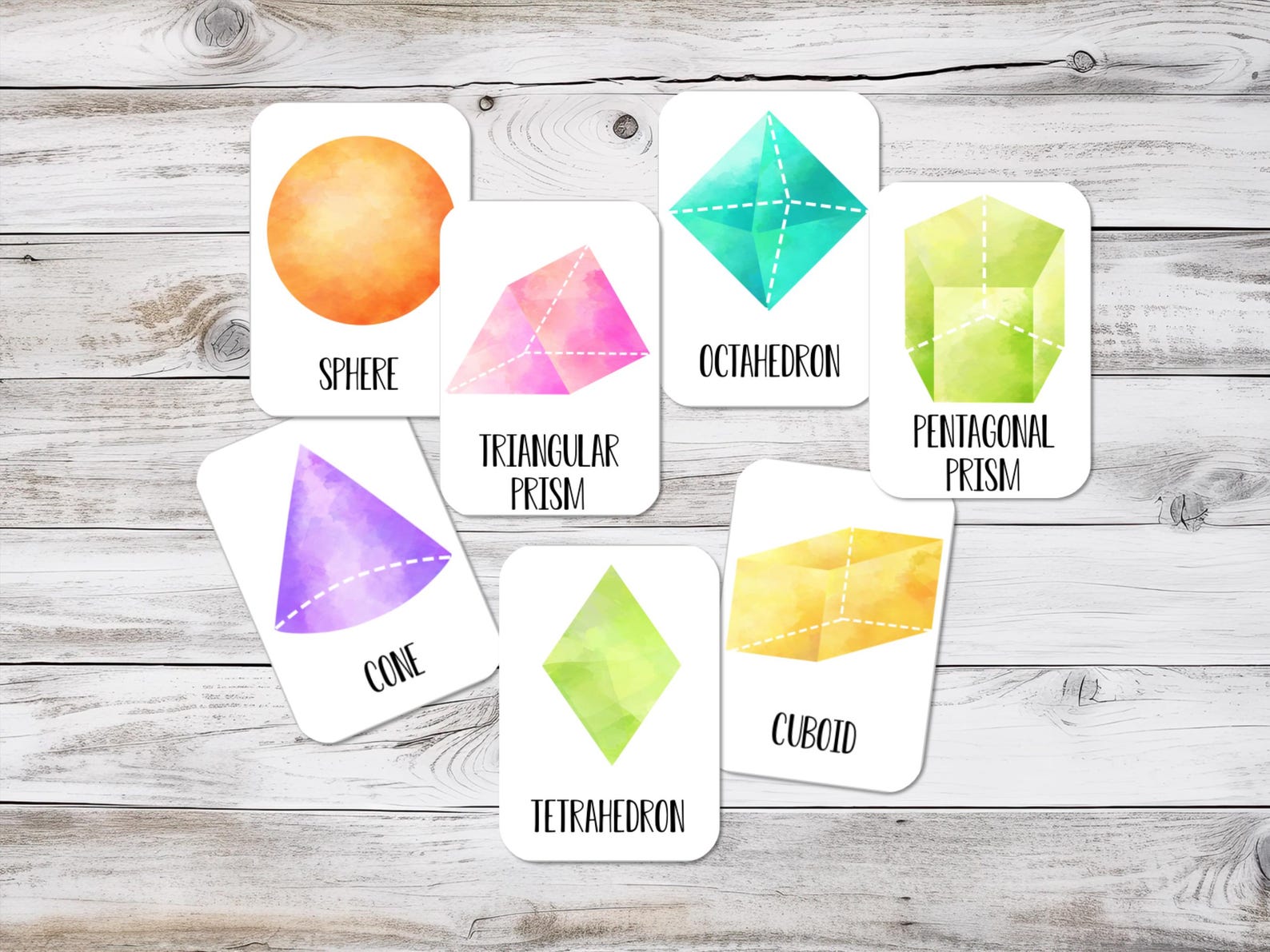 3D Shape Flashcards - Shape Printables - Digital Download - PDF File ...