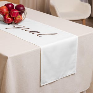 Created Equal Table Runner in White, Original 1776 Script