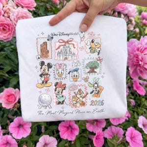 Vintage Micky Disneyworld DTF Transfer, Retro Micky und Freunde bereit, DTF, Disney 2026 Reise zum Aufbügeln, Familienurlaub 2026 Druck