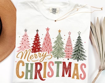 Merry Christmas Tree DTF Transfer, Cute Christmas Tree Ready To Press DTF, Preppy Christmas Iron On, Christmas Ornament Dtf Print