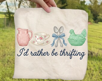 I'd Rather Be Thrifting DTF Transfer, Grandmacore Doodles Ready To Press DTF, Farmhouse Chicken DTF, Vintage Thrifting Dtf, Thrifting Lover