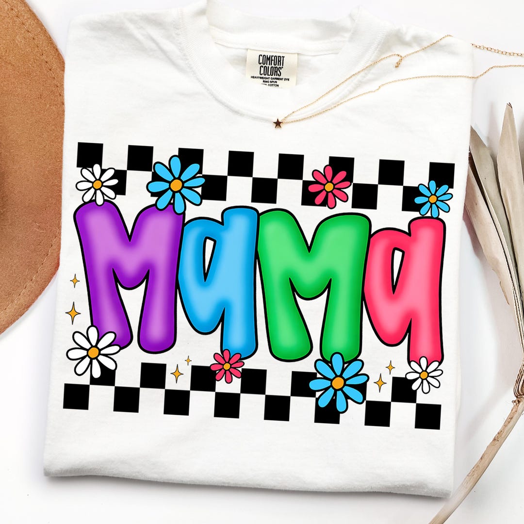 Floral Mama DTF Transfer, Colorful Spring Mama Flowers Ready to Press ...