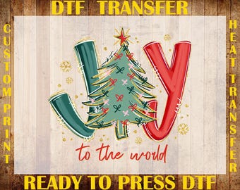Joy To The World DTF Transfer, Christmas Coquette Jesus Ready To Press DTF, Trendy Holiday DTF Print, Baby Jesus Iron On, Faux Glitter Print