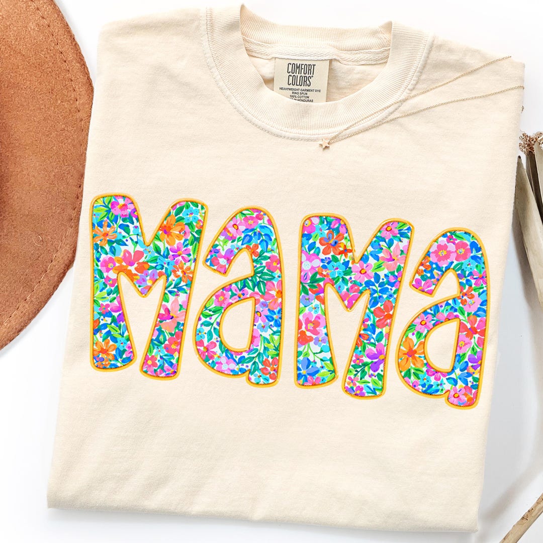 Preppy Floral Mama DTF Transfer, Wildflower Mothers Day Ready to Press ...