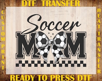 Retro Soccer Mama DTF Transfer, Coquette Mama Ready To Press DTF, Checkered Soccer Bow DTF Print, Game Day Soccer Dtf, Soccer Mom Shirt Dtf