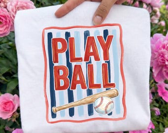 Baseball Play Ball DTF Transfer, Girly Game Day Ready To Press DTF, Cute Baseball DTF Print, Baseball Mama Iron On, Baseball Season Print
