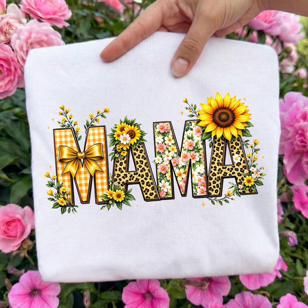 Mama Leopard DTF Transfer, Sunflower Mama Ready to Press DTF, Floral ...