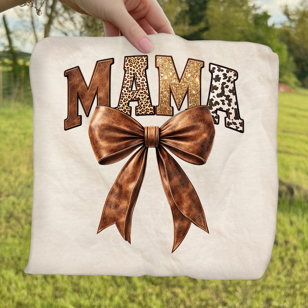 Leopard Mama Bow DTF Transfer, Coquette Mama Ready to Press DTF ...