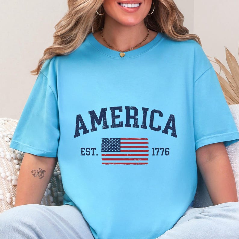 1776 America 4th of July DTF Transfer, Retro America Ready To Press DTF, American Patriotic Iron On, Vintage USA Flag Print, Fourth of July image 11