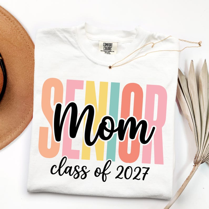 Retro Senior Mom 2027 DTF Transfer, Class Of 2027 Ready To Press DTF, Graduation 2027 Iron On, Proud Graduate Mom Dtf, Senior Class of 2027 image 1