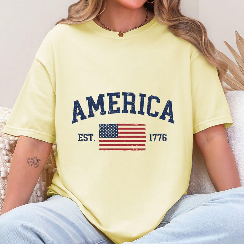 1776 America 4th of July DTF Transfer, Retro America Ready To Press DTF, American Patriotic Iron On, Vintage USA Flag Print, Fourth of July image 8