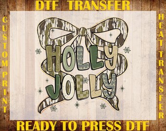 Retro Camo Christmas Coquette DTF Transfer, Glitter Camouflage Christmas Ready To Press, Holiday Hunting Season Iron On, Xmas Camo Bow DTF