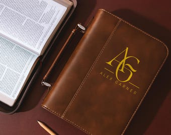 Personalized Bible Cover, Engraved Leather Bible Cover, Custom Logo Bible Cover, Christian Gift, Religious Gift, Custom Cover for Bible,