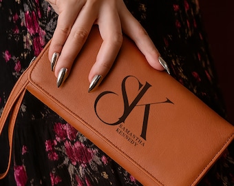 Personalized Leather Wallet, Wallet For Women, Custom Gift For Her, Engraved Vegan Leather Women’s Wallet, Monogram Women’s Wallet