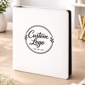 Personalized 3 Ring Binder, Custom Logo Binder Cover, Engraved Leather Binder, Executive Office Gift, Business Gifts, Office Organizer Gift