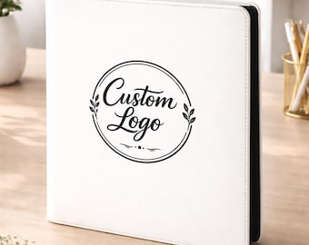 Personalized 3 Ring Binder, Custom Logo Binder Cover, Engraved Leather Binder, Executive Office Gift, Business Gifts, Office Organizer Gift