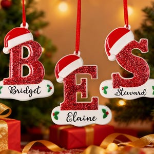 2025 Family Christmas Ornament, Personalized Letter Ornament with Name, Christmas Tree Ornament, Custom Family Pet Ornament, Christmas Gifts