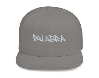 Casquette plate élégante snapback avec design personnalisé PALABRA, parfaite pour les sorties décontractées, les festivals, les anniversaires, le streetwear, les cadeaux pour lui/elle