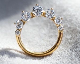 16G Titanium Hinged Clicker Nose Ring Hoop Septum Daith Jewelry Cartilage Helix Tragus Conch Lip Piercing Tiny Hoop Earring 8/10mm