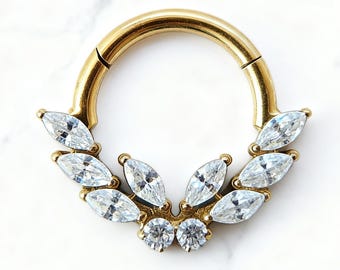 16G Titanium Implant Grade Hinged Clicker Nose Ring Hoop Septum Cartilage Helix Tragus Conch Lip Piercing Tiny Hoop Earring Silver & Gold