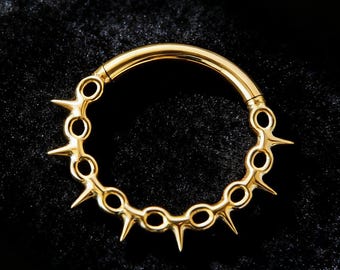 Titanium Implant Grade Hinged Clicker Gold Nose Ring Hoop Septum Daith Jewelry Cartilage Helix Conch Lip Piercing Tiny Hoop Earring 16G