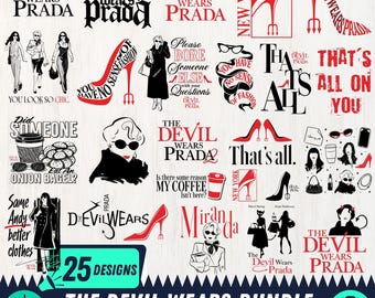 Pacote SVG PNG de O Diabo Veste Prada | SVG com citações de Miranda Priestly | PNG de filme de moda | Camiseta inspirada no filme Boss Lady | Estampas de camisetas de O Diabo Veste Prada