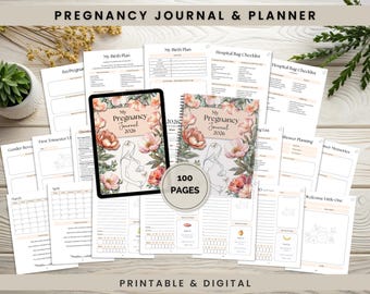 Pregnancy Calendar & Journal | Weekly Tracker | First Time Mom Planner | Birth Plan Template | 2026 Version