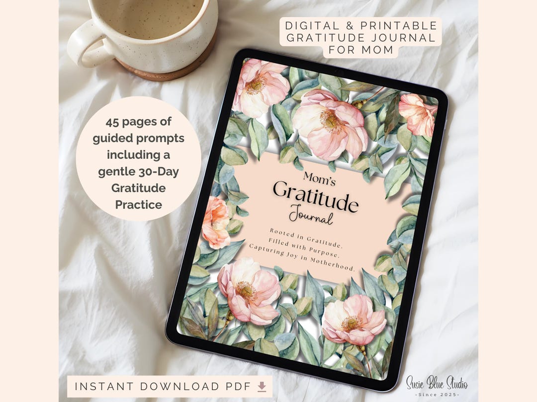30 Day Guided Gratitude Journal for Mom | Printable & Digital PDF ...