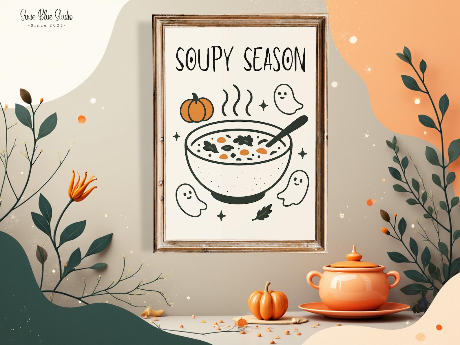 Fall Kitchen Decor | Halloween Wall Art Print | Soup Lover Gift | Autumn Decor Fall Kitchen Decor | Halloween Wall Art Print | Soup Lover Gift | Autumn Decor