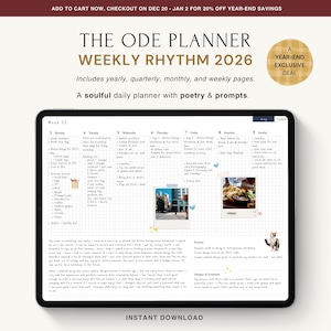 Wochenrhythmus 2026 Kompaktplaner – Achtsamkeits-Journal PDF für iPad (Goodnotes, Notability)
