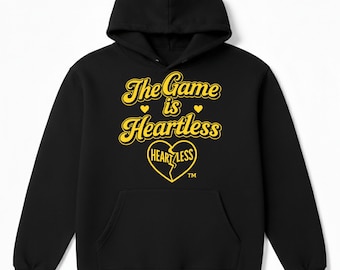 1 New Love Black Varsity Maize Yellow T Shirt Match The Game is Heartless