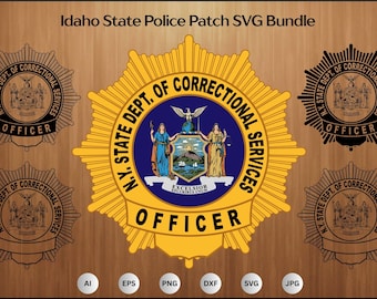 Paquete SVG de insignias de oficial del Departamento de Servicios Correccionales del Estado de Nueva York, archivos de corte simples, Cricut y Silhouette de los Servicios Correccionales de Nueva York