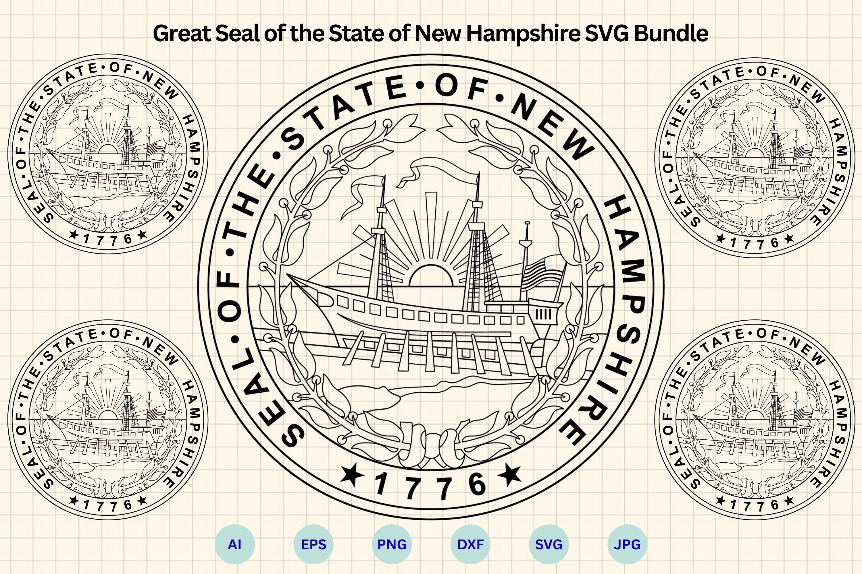 Great Seal of the State of New Hampshire SVG Bundle, Seal of New ...