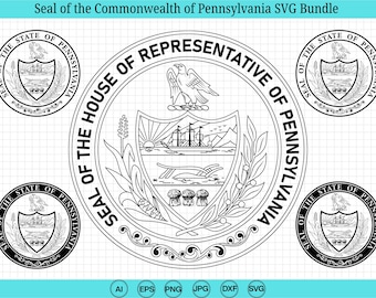 Pennsylvania Commonwealth Seal SVG Bundle, Cricut Silhouette Cut File (Digital Download)
