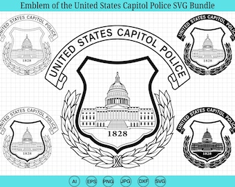Emblema de la Policía del Capitolio de los Estados Unidos (SVG), parche de la Policía del Capitolio de los Estados Unidos (vector), USCP, Cricut y Silhouette.
