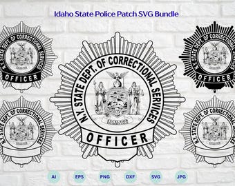 New York State Department of Corrections Services Officer Badge SVG Bundle, NY Correctional Services Simple, Cricut & Silhouette Cut Files