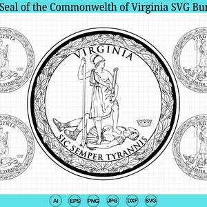 Das Siegel des Commonwealth of Virginia SVG Bundle, Vektor, Logo, Cricut & Silhouette Cut Files