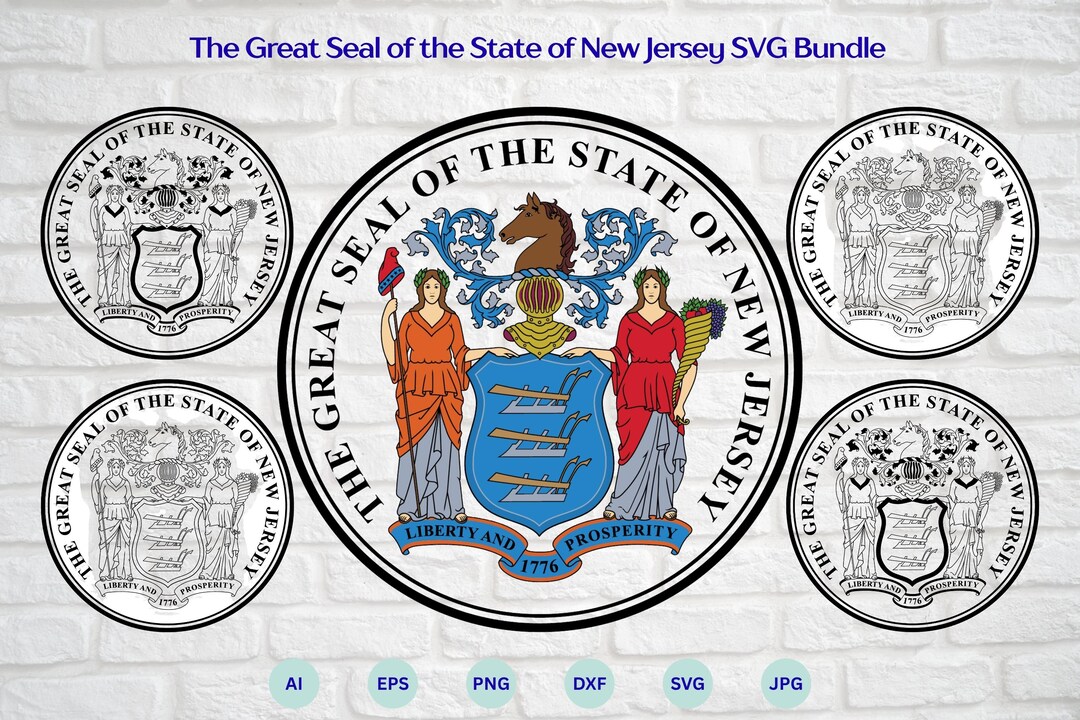 The Great Seal of the State of New Jersey SVG Bundle, New Jersey Seal ...