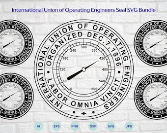 International Union of Operating Engineers Seal SVG Bundle, IUOE emblem svg, Union of Operating Engineers logo, Cricut & Silhouette Cut File