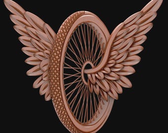 Motor Patrol logo 3D, Highway Patrol Motorman stl file, Motorcycle Wings 3D STL, Motorman, 3D STL Model for CNC Wood Router and Engraving