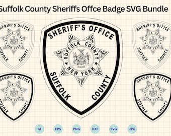 Suffolk County Sheriff's Office Badge SVG Bundle, Suffolk Law enforcement emblem svg,  Suffolk County Police, Cricut & Silhouette Cut Files