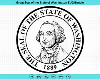 Washington State Seal SVG Bundle, Washington Emblem Cut File (Digital Download)
