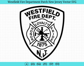 Westfield Fire Dept Badge | Firefighter Logo | Vintage Fire Department Emblem | Cricut Cut File